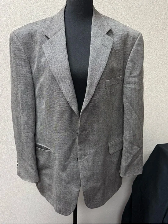 Stafford Executive Gray Blazer 44S Wool Blend Sport Coat Classic Mens - Picture 2 of 13